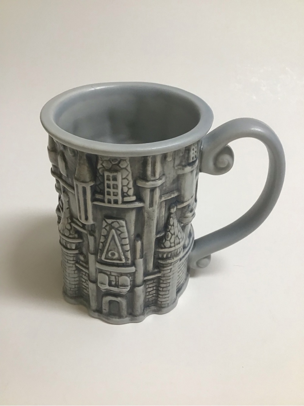 Disney Cinderella's Castle Coffee Mug Beer Tankard 3D Sculpted Large Gray MINT